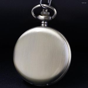 Pocket Watches Classic Qinggu Double-Faced Roman Digital Quartz Watch Necklace Pendant Clock Fob Chain Men's Women's Cf1004