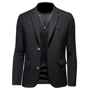 S-5XL Spring och Autumn New Men's Slim Business Casual Suit Korean Version Anti-Wrinkle Non Iron 2023 Plus Size Jacket Pure C220U