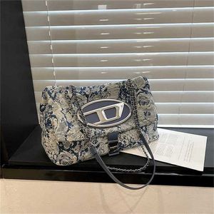 Cheap 80% Off Tote High Capacity Jacquard Cotton Cloth One Shoulder Crossbody Underarm Chain Wanderer Bag Airport Bag Mommy Women's Bag code 561