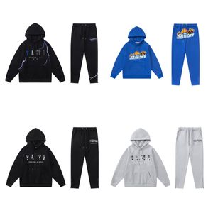 남자 트랙 슈트 New Blue -Black -Grey -Tiger Head Towel velvet Hoodie Pantss -XL로 자수