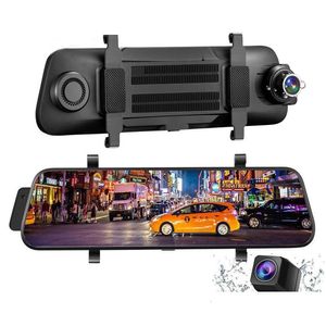 Car Dvr Car Dvrs 2.5K Dvr 10 Inch Touch Sn Mirror Camcorder Dual Cameras With Rear View Dv Waterproof Backup 32Gb Micro Sd Card Drop D Dhtdp