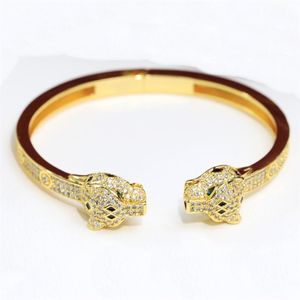 Personalizzazione dei gioielli di altissima qualità contatore avanzato designer di marca braccialetto dorato 18k moda serie panthere scontro trinità con217n