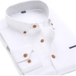 Wysokiej jakości profesjonalne mężczyźni w plusach sukienka koszula z długim rękawem moda wilgoć nutka Slim Fit Soft Business Shirts Mężczyźni Ubranie FAC216Q