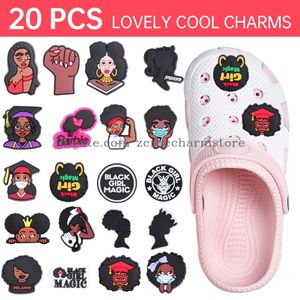 Schuhteile Zubehör Charms für Clog PVC Coole Schuhe Verschiedene Dekoration Armband Armband Schwarzes Mädchen Kinder Party Gefälligkeiten Geburtstag Otqd3