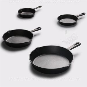 Ghisa antiaderente 14-26 cm Padella Padella Fornello a induzione a gas pentola di ferro Uovo Pancake Pentola Cucina Utensili da cucina Pentole295F