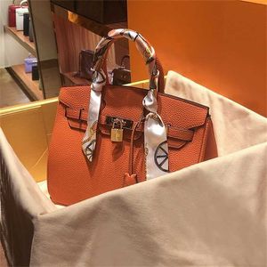 Handväska BK Platinum äkta läderdesigner Hong Kong lyxig högklassig högkapacitet bärbar stor väska kvinnor