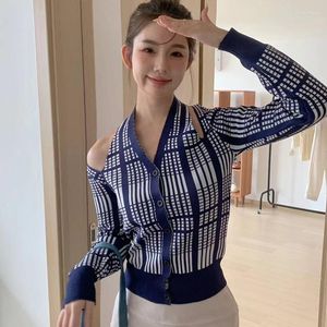 女性のセーターレディホルター長袖セーター韓国のファッション服トップ
