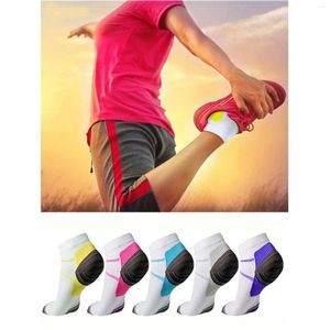 Men's Socks 5 Pairs Compression Low Cut Athletic Running Gym Ankle- For Plantar Fasciitis Heel Arch Support