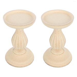 Candle Holders Vintage Wooden Holder Pography Props Stand Candlestick Decoration Party Tray Natural Home