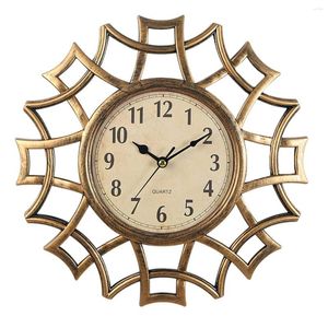 壁の時計senyuriレトロ時計10 ''ヴィンテージバッテリー操作青銅のアナログキッチンリビングルームベッドロ