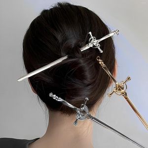 Hårklipp mode punk forntida svärd hårnål kinesiska enkla pinnar för retro kvinnor tjej frisyr maträtt tillbehör