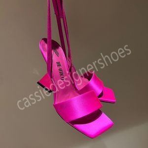 Attico Schuhe für Damen, Kreuzband, High Heels, Schnürsandalen, Designer-Damenkleidschuhe, einfarbig, echte Seide, weibliche rote Hausschuhe, Kristalldiamanten, Hochzeitsschuhe