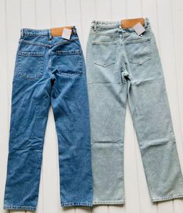 Damen-Designer-Jeans, Herbstblau, lockere Hose mit weitem Bein, für Männer und Frauen mit der gleichen schweren Jeans-Hose mit Stickerei