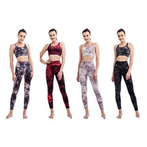Lu-22 Yoga Align Tank Leggings Tie-dye Solid Color Women Slim Fit Sports Bra Fiess Vest Sexy Underwear with Removable Chest Pads Soft Brassiere