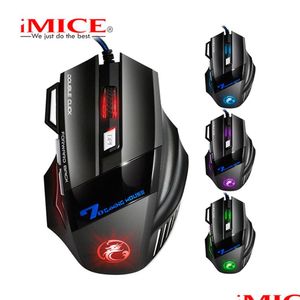 Möss IMICE X7 Professional Wired Gaming Mouse 7 Button 5500 DPI LED Optical USB Computer Gamer Drop Delivery Computers Networking KeyB Dhote