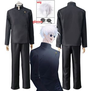 Thema Kostüm Anime Jujutsu Kaisen Gojo Satoru Cosplay Brille High School Uniform Perücke Anzug Halloween Männer Erwachsene 230914
