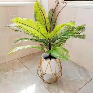Dekoratif Çiçekler 62cm 15 Büyük Yapay Palmiye Bitkileri Plastik Farsça Yaprak Buketi Tropikal Cycas Ağacı Ev Bahçesi Hawaii Partisi