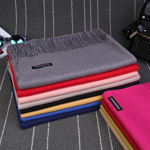 Sciarpe invernali per le donne Scialli Impacchi caldi Lady Pashmina Coperta pura Sciarpa di cashmere Sciarpa al collo Fascia per capelli Hijab Stole Foulard 230915