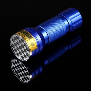 Mini 21 LED Black Light Stealth Marker ficklampa UV Ultraviolet Torch Light306V ZZ
