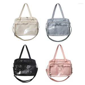 Sacos da noite 2023 estilo japonês saco para mulheres bowknot bolsa jk ombro estudante schoolbag transparente crossbody