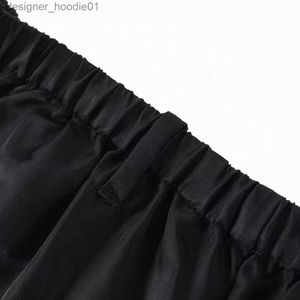 Calças masculinas 2023 calças masculinas designer clássico calças retas calças de nylon versão multibotão design duplo zíper triângulo decoração carta padrão claro jogg