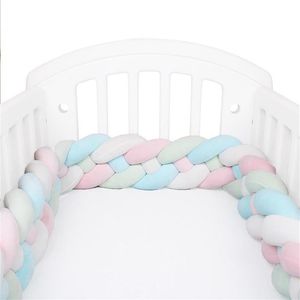 Cushion Decorative Pillow 2 2 Meter Baby Bed Bumper Infant Braid Cot Cradle Cushion Knot Crib Protector Room Decor274t