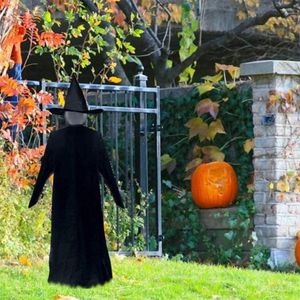 Gartendekorationen, Halloween-Hexen-Dekoration, beleuchtet, mit Pfählen, Händchenhalten im Freien, schreiender Sound, aktivierter Sensor