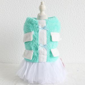 Hundebekleidung Baumwolle Prinzessin Party Schleife Blase Rock Kleid Mäntel Winter Warme Kleidung für Hunde Welpen Katze Haustier Kleidung XS-XL