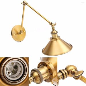 Wall Lamp Retro Brass W/ Long Swing Arm Illumination Lighting Fixture Sconce 2 Adjustable Arms Bedroom