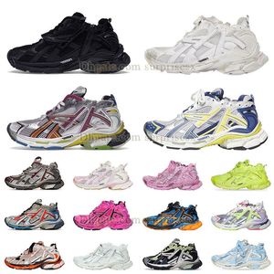 Paris Casual Shoes Runner 7.0 Designers Kvinnor Män överför Sense Vintage Trainers Black White Pink Blue Grey Balencaigas Sneakers Jogging Handing 7 Track 3 3.0 Sneakers