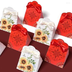 Gift Wrap Box Birthday Party Wedding Baby Shower Package Chokladkakor Godis med band