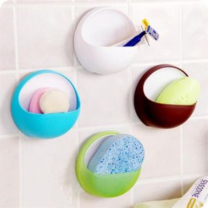 Hooks Rails #15 Kvalificerad Dropship Plastic Suction Cup Soap Tooth Brush Box Dish Holder Badrum Dusch för tillbehör1304U