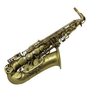 Hochwertiges, in China gefertigtes Altsaxophon für östliche Musik in antiken Farben mit Koffer zum Verkauf