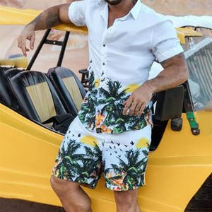 Men's Tracksuits 2023 Summer Hawaii Trend Printing Sets Men Shorts Shirt Clothing Casual Round Collar Floral Beach Short Slee237D