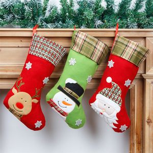 Juldekorationer presentstrumpor Julstrumpor Godispåsar Santa Claus Snowman Christmas Socks Gift Bag by Ocean Shipping P93