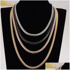 Earrings Necklace Bangrui Brand Long/Choker Wholesale 6Mm Vintage Punk Black Gun/Gold Color Chain For Women/Men Jewelry Drop Delivery Dh4Tt
