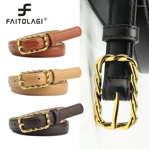 Kemerler Altın Pim Toka Kadın Kemer Yüksek Kaliteli Pu Deri İnce Moda Kot Pantolon Kıçları Strap Basit Bayanlar Bel Belgesi