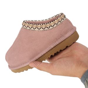 Pantofole Tasman II per bambini Pantofole Tazz per bambini Ciabatte in pelliccia di castagno Pelle di pecora Shearling Classic Ultra Mini Boot Ciabatte invernali Slip-on in lana Piccola grande taglia 21-4528