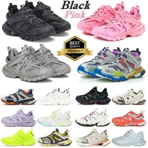 Luksusowa marka projektantka Track 3 3.0 mężczyzn Kobiety swobodny buty Paris Triple Black Black Pink Różowe Beige Sneakers 18ss Tess.s. Skórzane nylonowe trenerzy platformowe Gomma