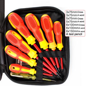 Screwdrivers Withstand 1000V Insulated Screwdriver Set Cross Slotted Anti-skid Screw Driver Home Repair Tools 230914