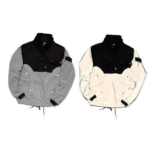 23SS Men Coat Fashion Hip Hop Street Jacket Loose Trench Coats Importerat vävt vattentätt tyg Känn smidig fast färg loo Eur Si196m