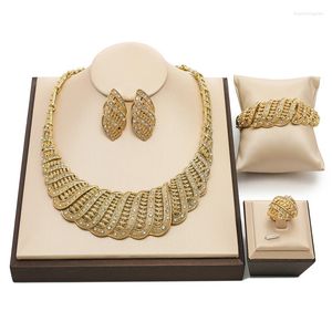 Halskette Ohrringe Set Auswahl nigerianische Hochzeit Frau Accessoires Schmuck Großhandel Italienische Brautschmuck Sets Marke