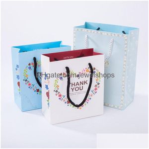 Jewelry Pouches Bags Wholesale Bk Gift Bag For Box Thank You Princess Kraft Paper Packaging Display Drop Delivery Packing Dhkke