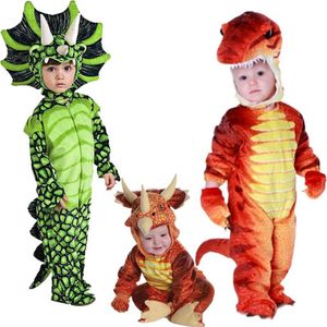 Triceratops traje meninos crianças pouco t-rex traje cosplay dinossauro macacão halloween cosplay trajes de natal para kids246p