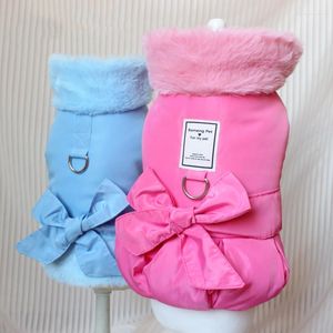 Vestuário de cachorro roupas de inverno quente casaco de estimação gato filhote de cachorro princesa vestido yorkshire terrier pomeranian shih tzu maltese poodle bichon roupas