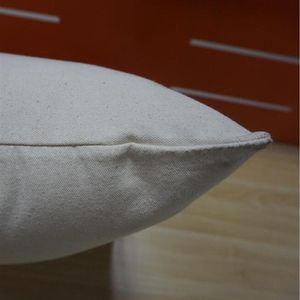 12オンス天然キャンバス枕ケース18x18プレーン生コットン刺繍空白の枕カバー228Q