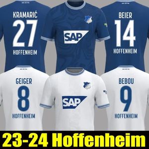 2023 2024 Hoffenheim Futebol Jerseys 22 23 24 África Kit Camisas de Futebol 2023 Bruun Larsen Bebou Dabbur Kramaric Georginio Baumgartner Adulto Homens Tamanho Sxxl