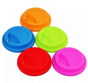 Silicone Cup Lids 9cm Anti Dust Spill Proof Food Grade Silicone Cup Lid Coffee Mug Milk Tea Cups Cover Seal Lids i0915