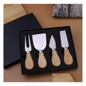 Utensili per formaggio 30 set Set con manico in legno Coltello da cucina in scatola nera Consegna a domicilio Cucina da giardino Sala da pranzo Bar Ot7Fg