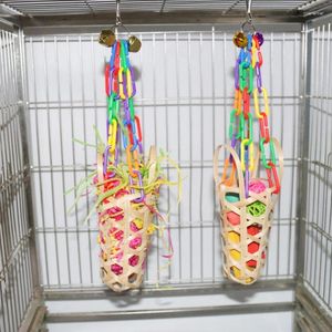 Other Bird Supplies Hanging Cage Chewing Rack Funny Creative Non-toxic Release Pressure 34x7cm Birds Bite Toys Colorful